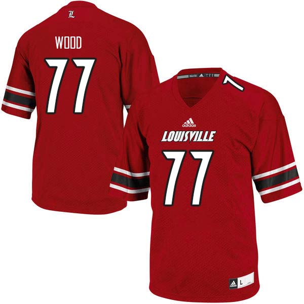 Men Louisville Cardinals #77 Eric Wood College Football Jerseys Sale-Red
